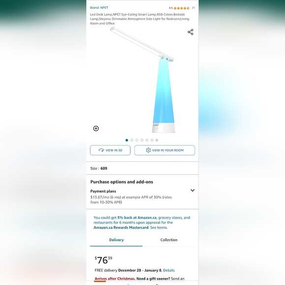 NPET Colour changing Desk Lamp - Picture 5 of 13